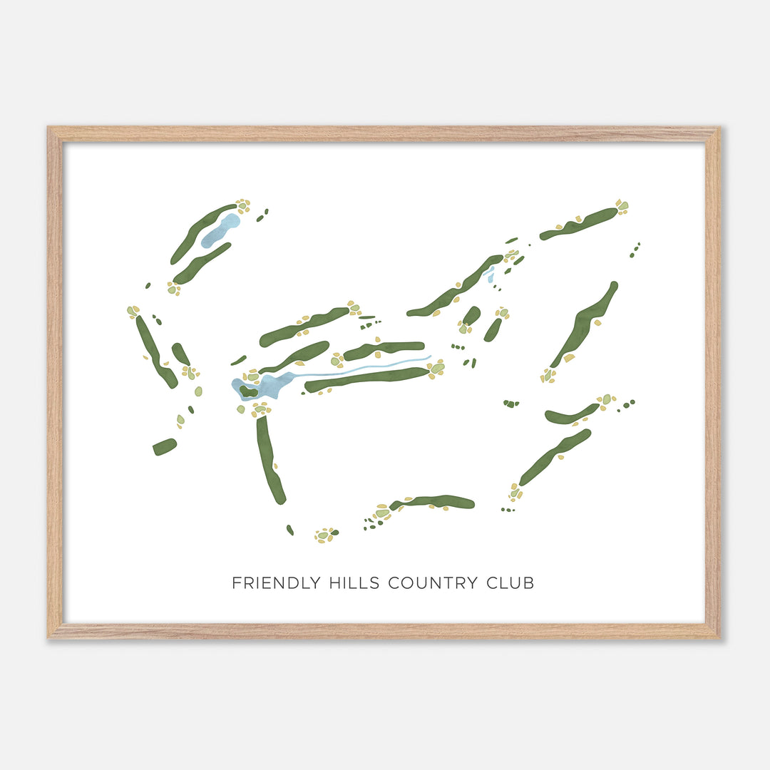 Print of Friendly Hills Country Club Modern Map