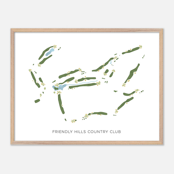 Print of Friendly Hills Country Club Modern Map