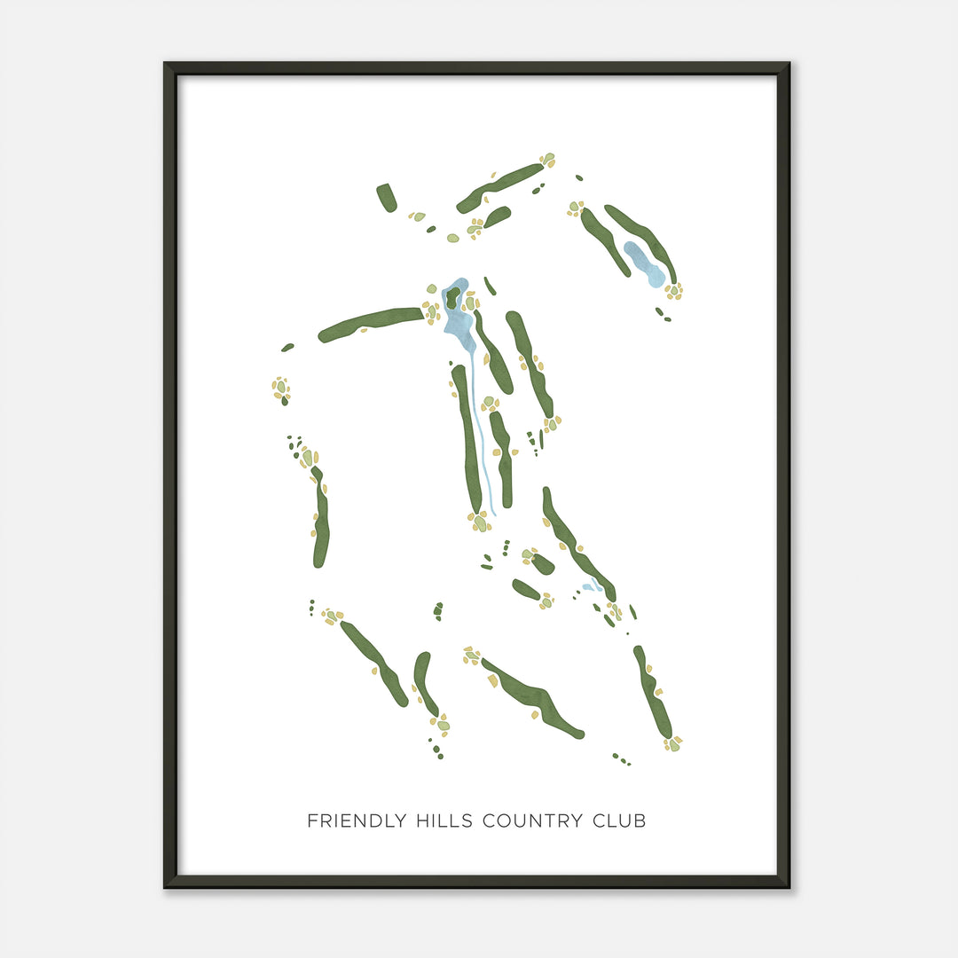 Print of Friendly Hills Country Club Modern Map