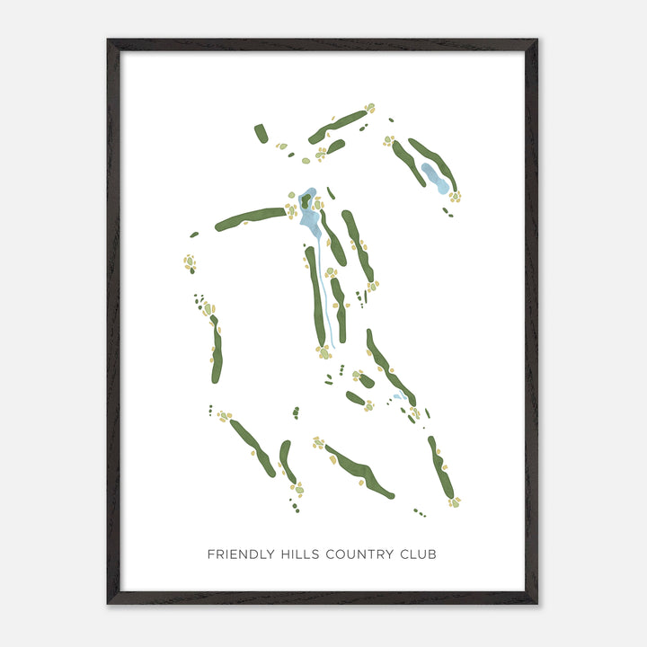 Print of Friendly Hills Country Club Modern Map