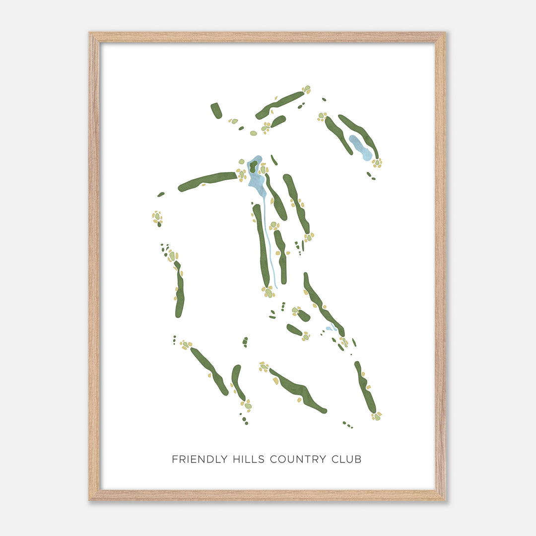 Print of Friendly Hills Country Club Modern Map