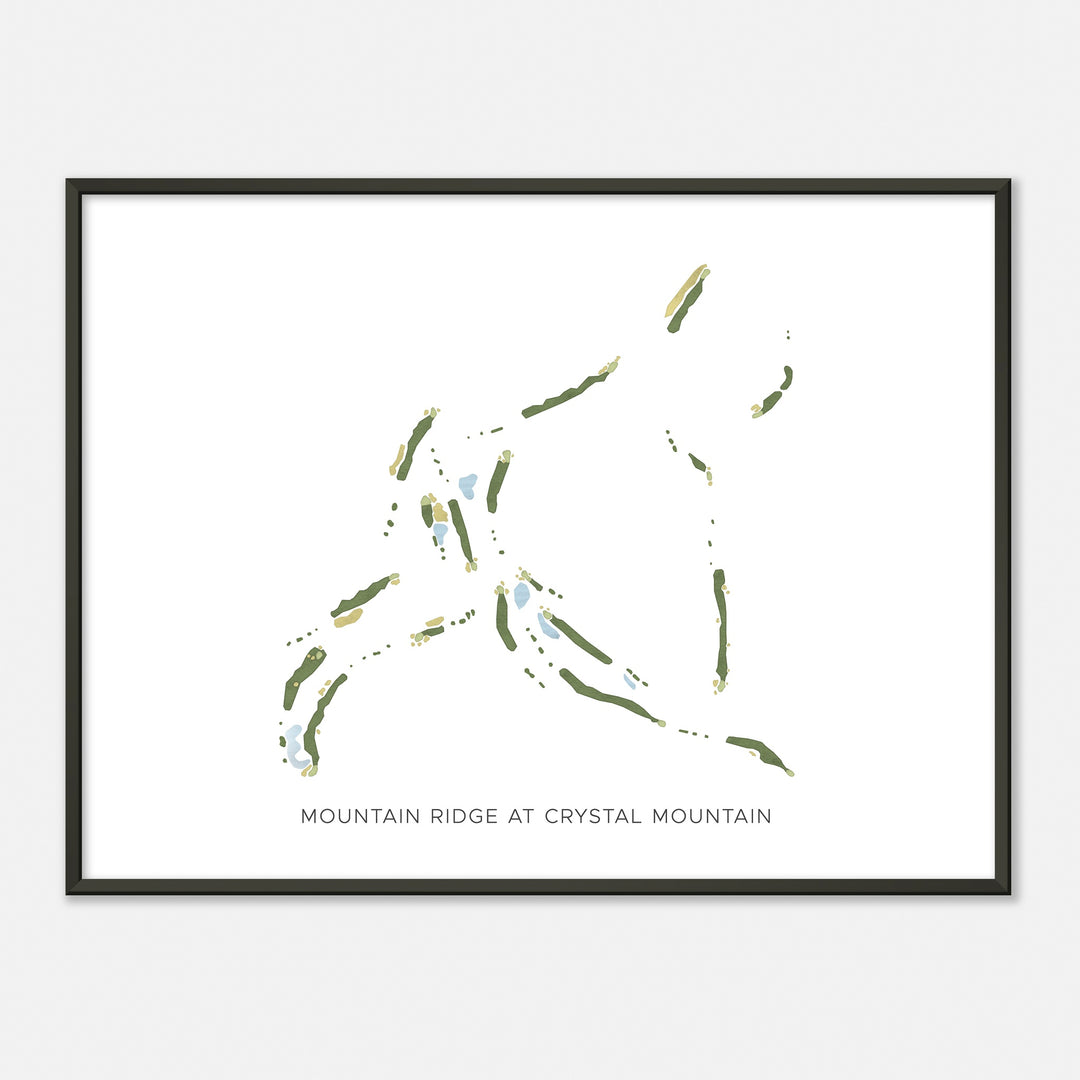 Print of Mountain Ridge At Crystal Mountain Modern Map