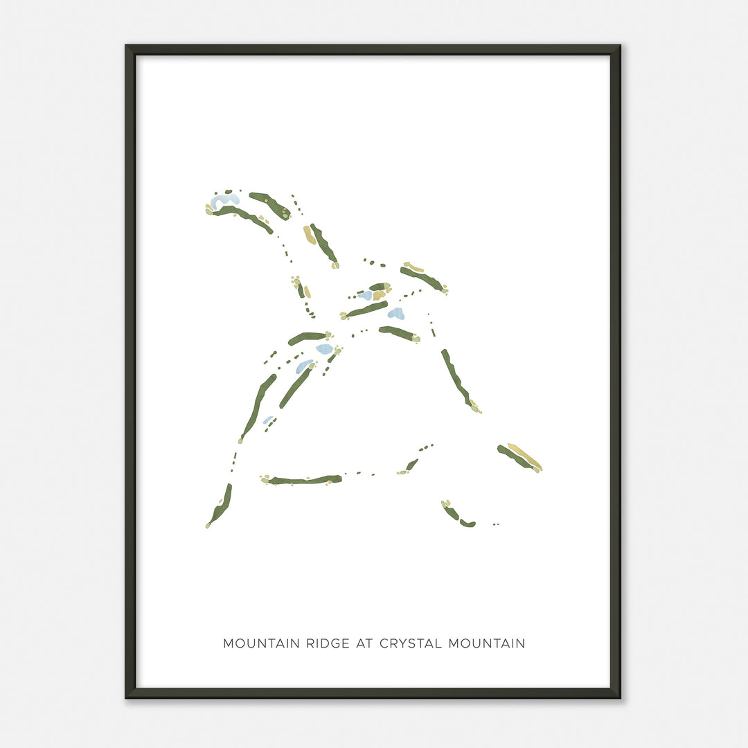 Print of Mountain Ridge At Crystal Mountain Modern Map
