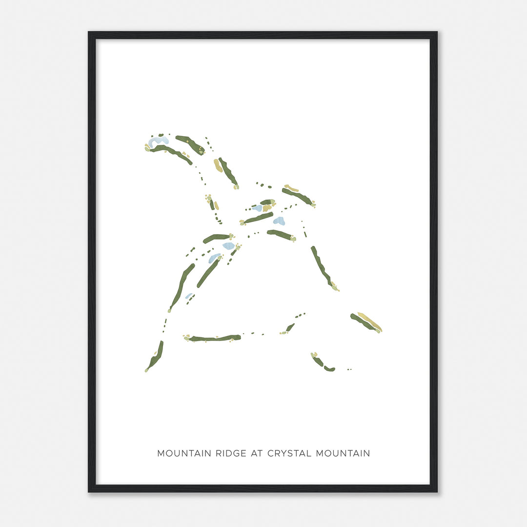 Print of Mountain Ridge At Crystal Mountain Modern Map