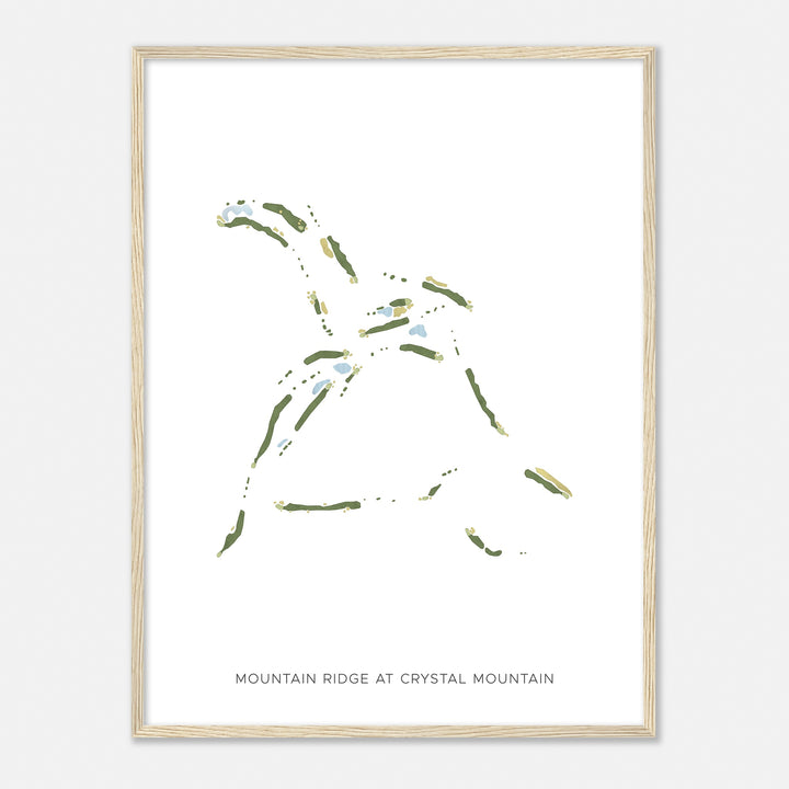 Print of Mountain Ridge At Crystal Mountain Modern Map