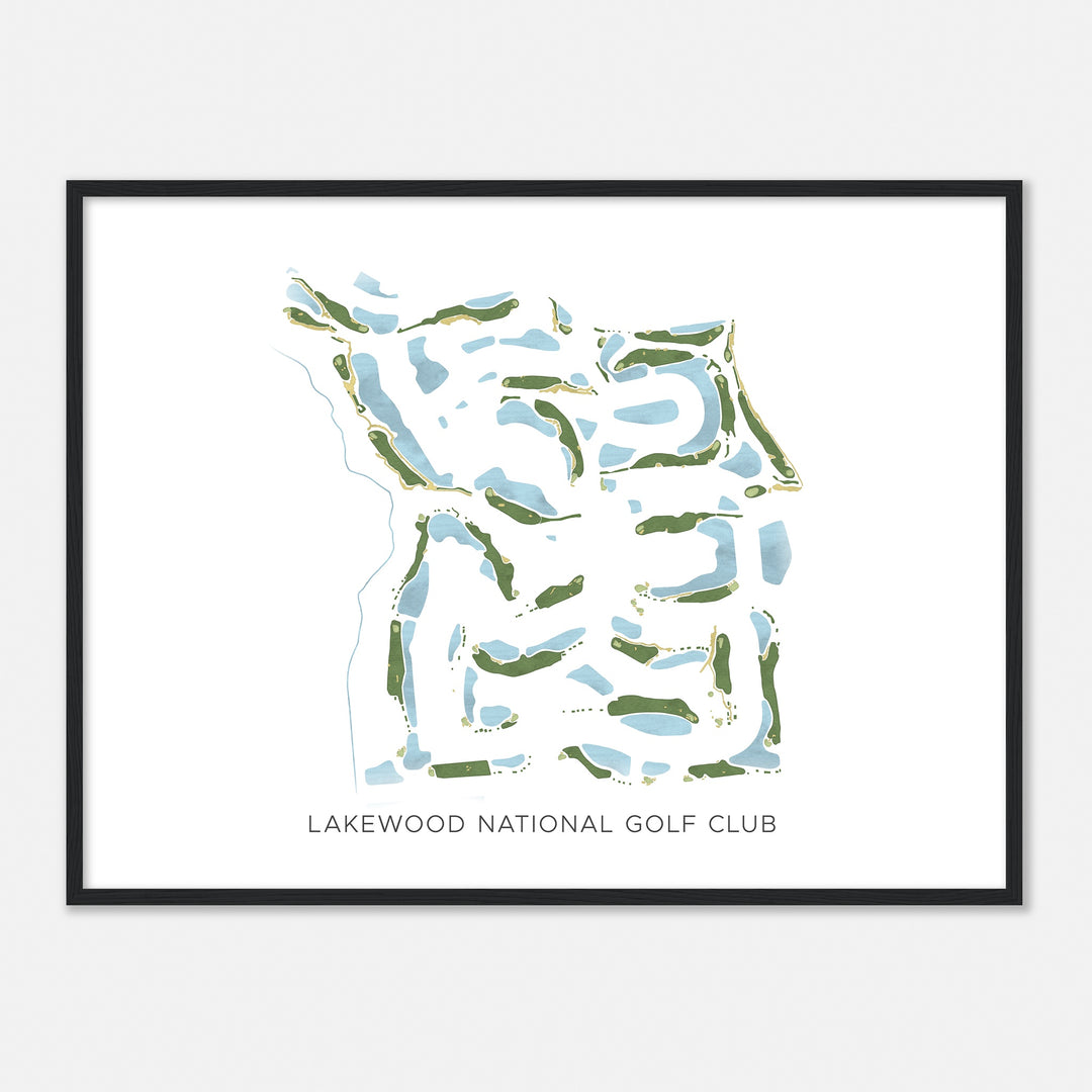 Print of Lakewood National Golf Club Modern Map