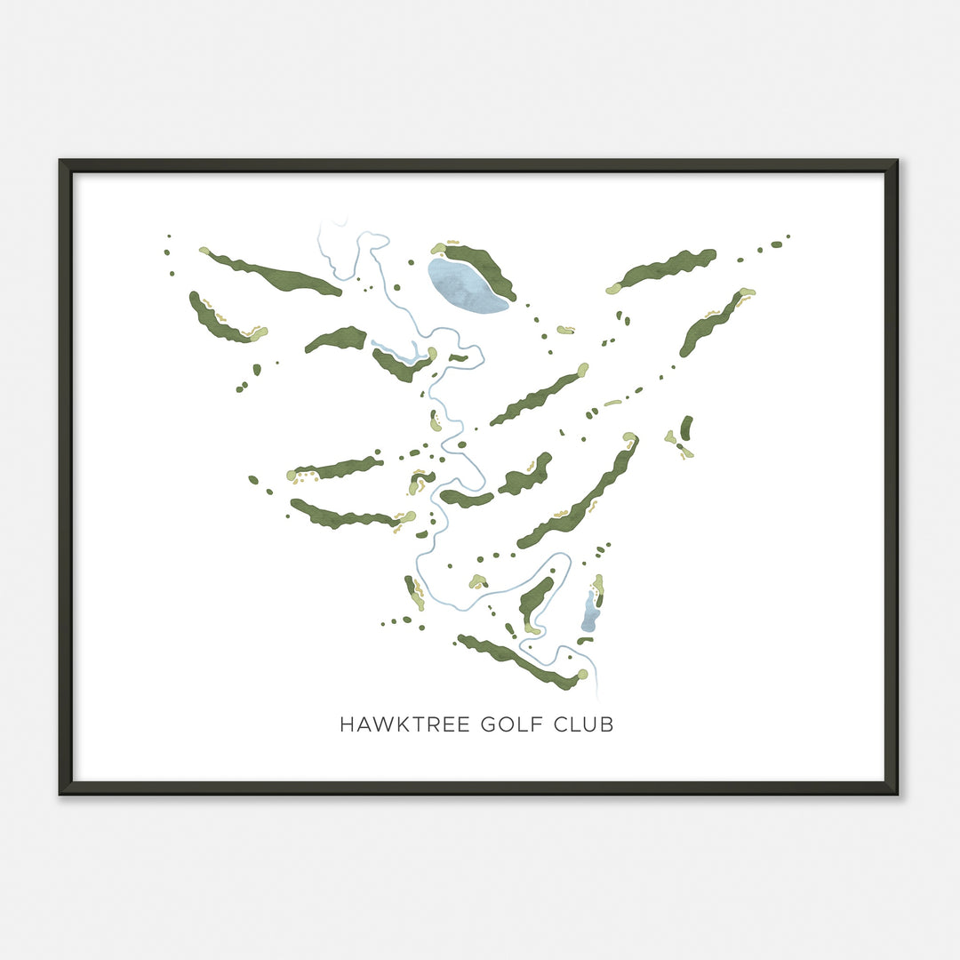 Print of Hawktree Golf Club Modern Map