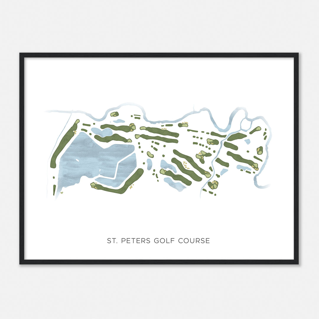 Print of St. Peters Golf Course Modern Map
