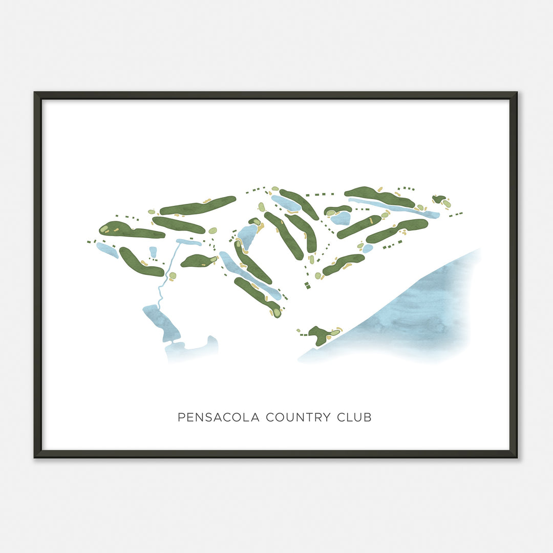 Print of Pensacola Country Club Modern Map