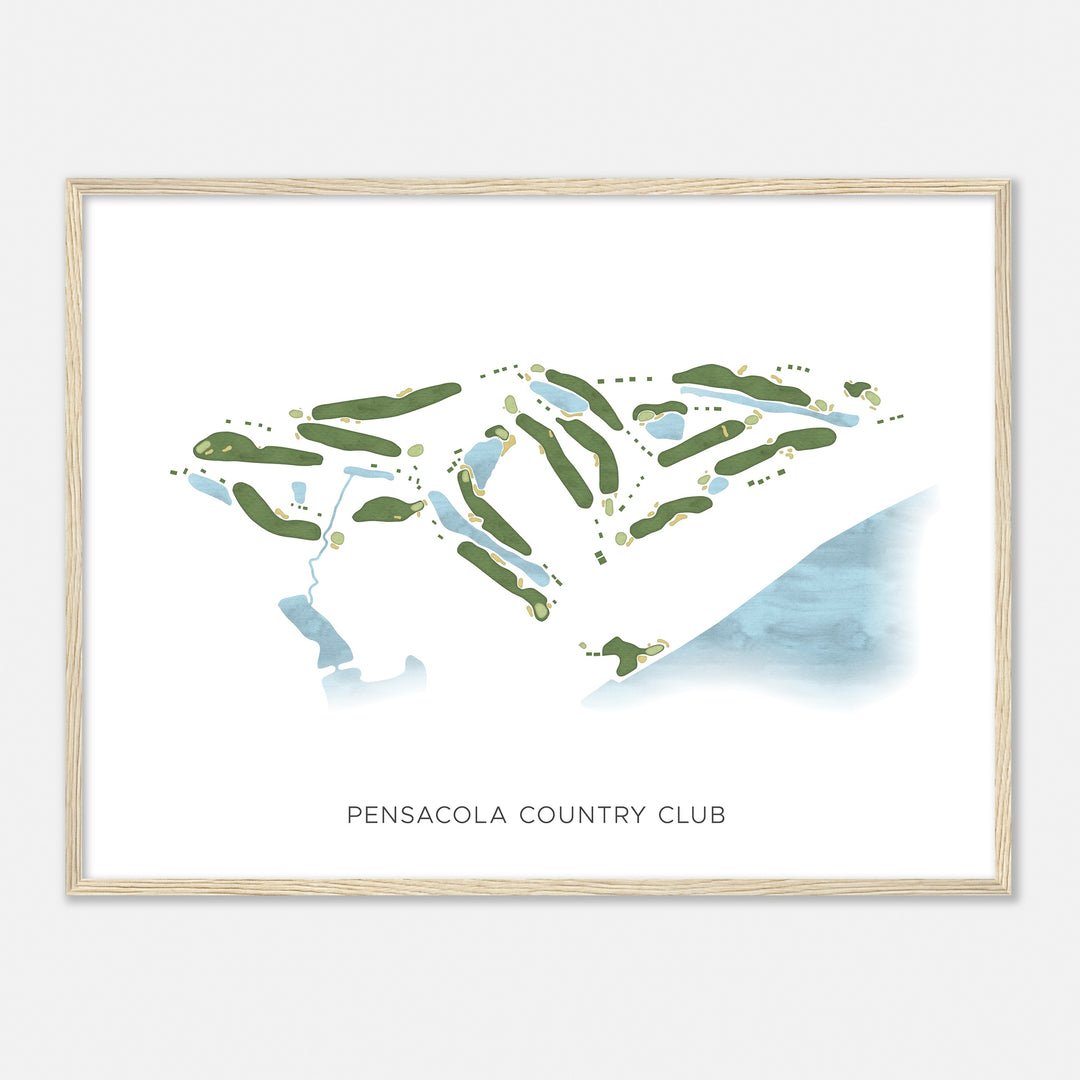 Print of Pensacola Country Club Modern Map