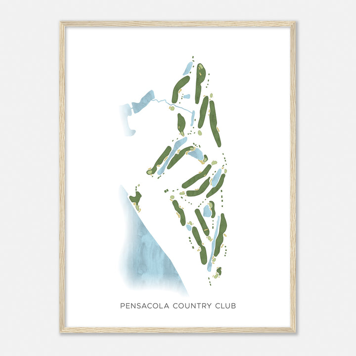 Print of Pensacola Country Club Modern Map