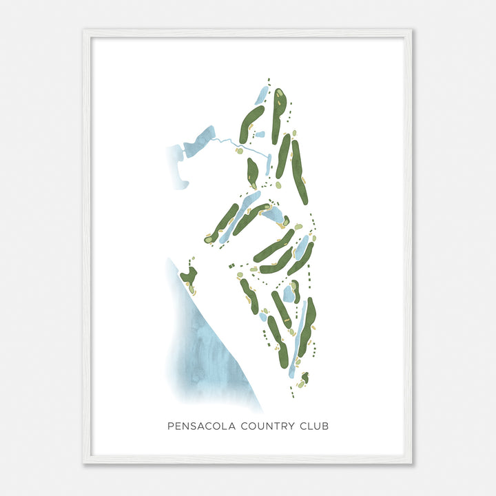 Print of Pensacola Country Club Modern Map