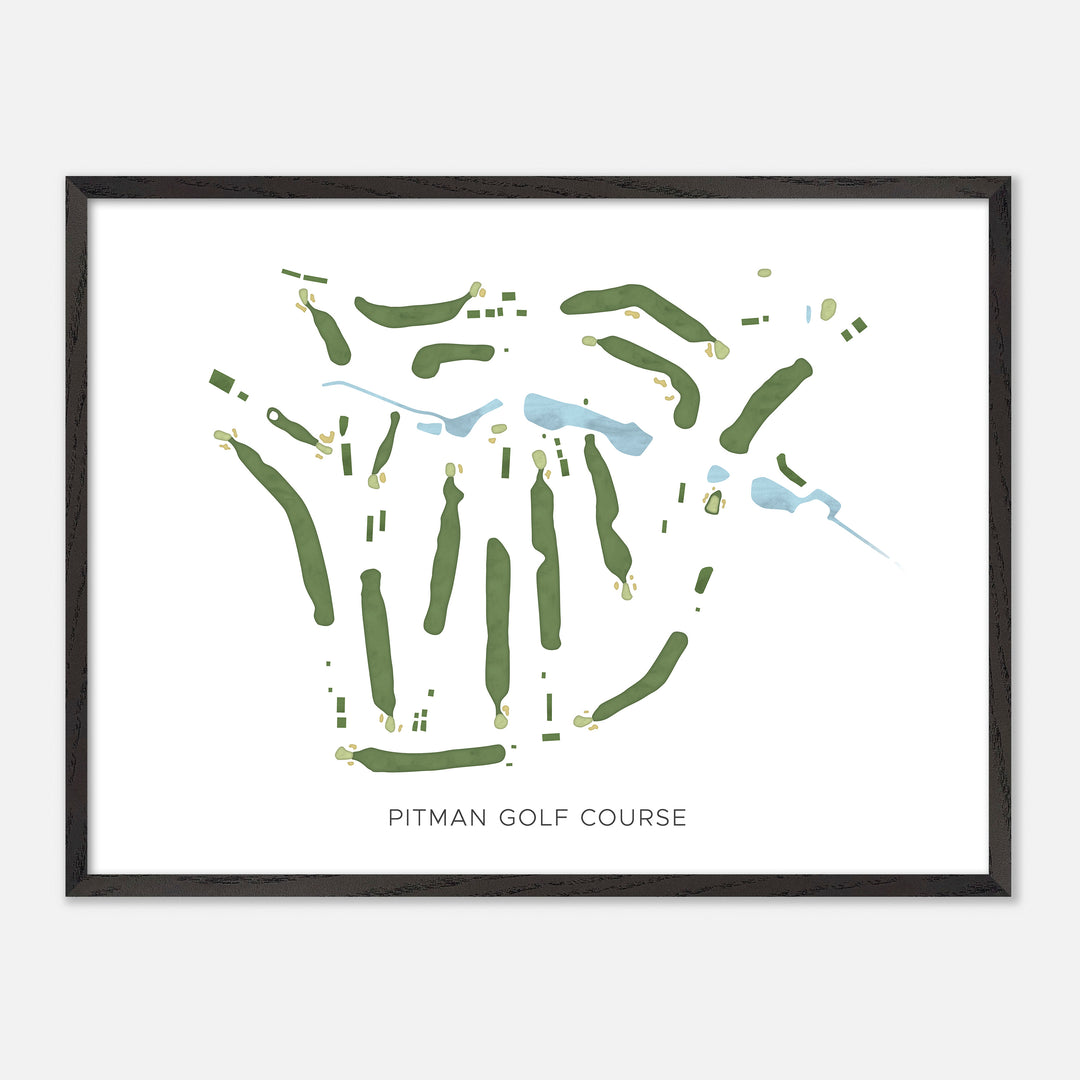 Print of Pitman Golf Course Modern Map