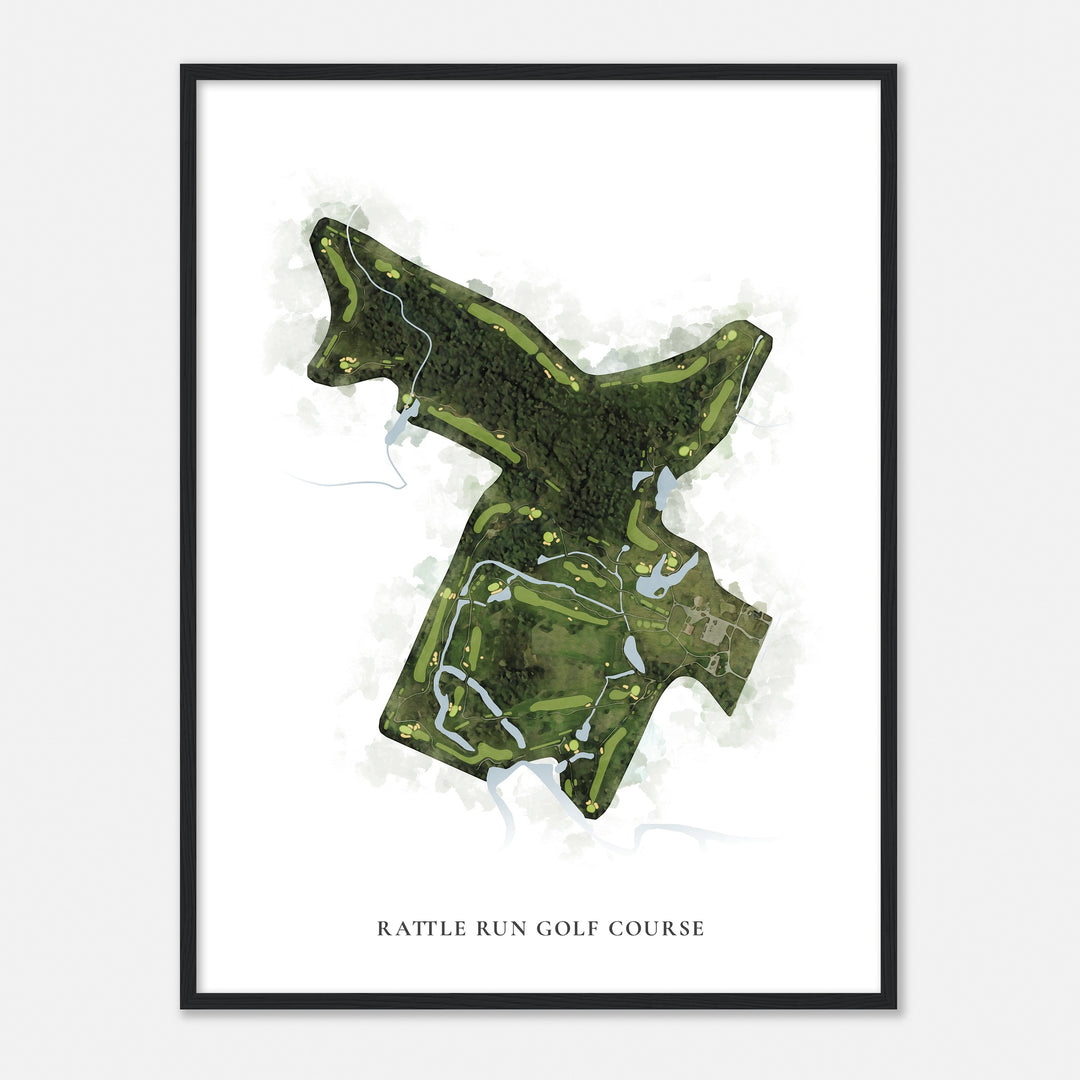 Print of Rattle Run Golf Course Classic Map