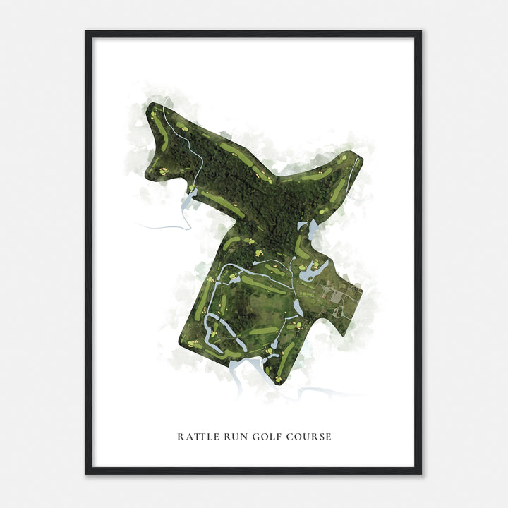 Print of Rattle Run Golf Course Classic Map