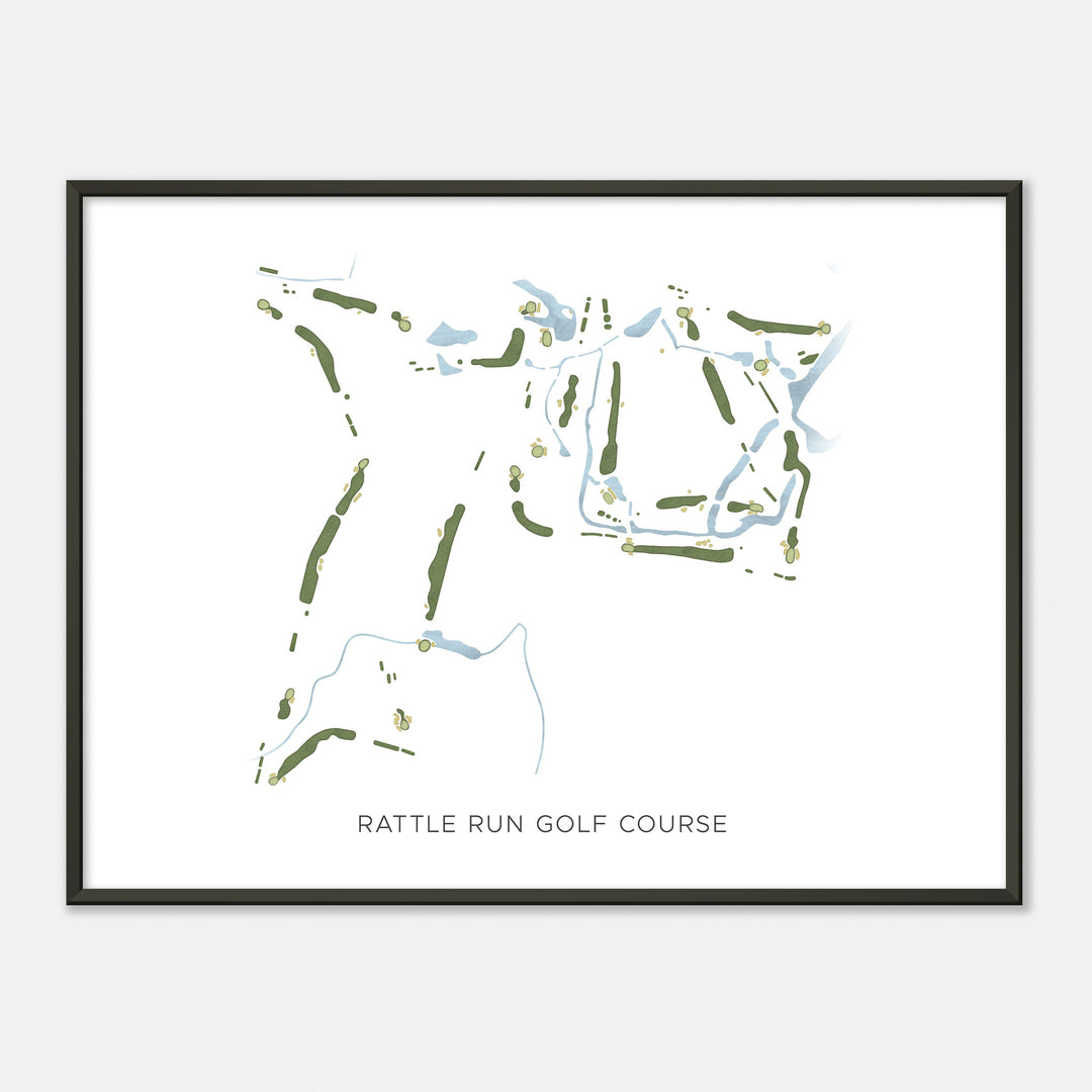 Print of Rattle Run Golf Course Modern Map