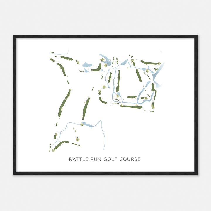 Print of Rattle Run Golf Course Modern Map