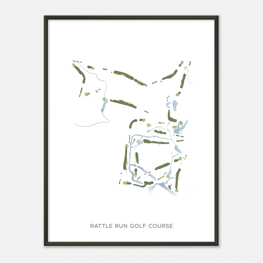 Print of Rattle Run Golf Course Modern Map