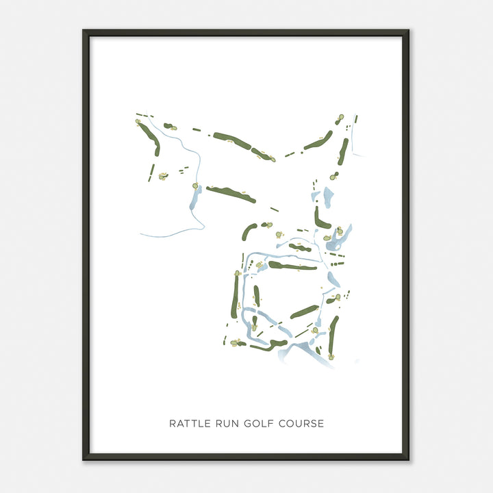 Print of Rattle Run Golf Course Modern Map