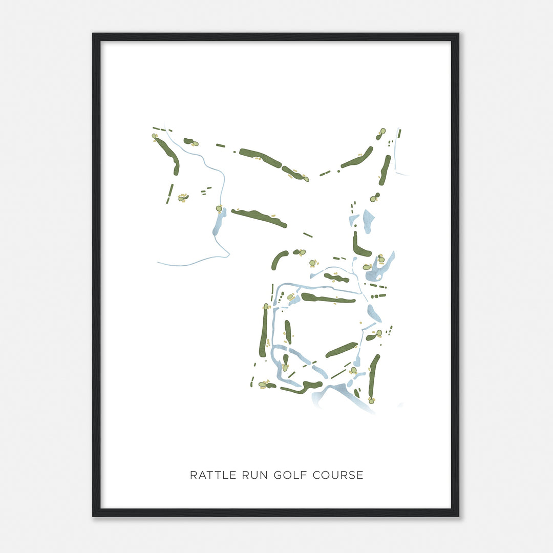 Print of Rattle Run Golf Course Modern Map