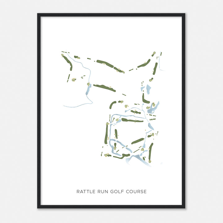 Print of Rattle Run Golf Course Modern Map