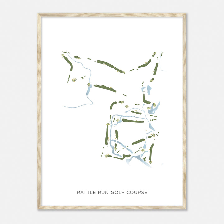 Print of Rattle Run Golf Course Modern Map