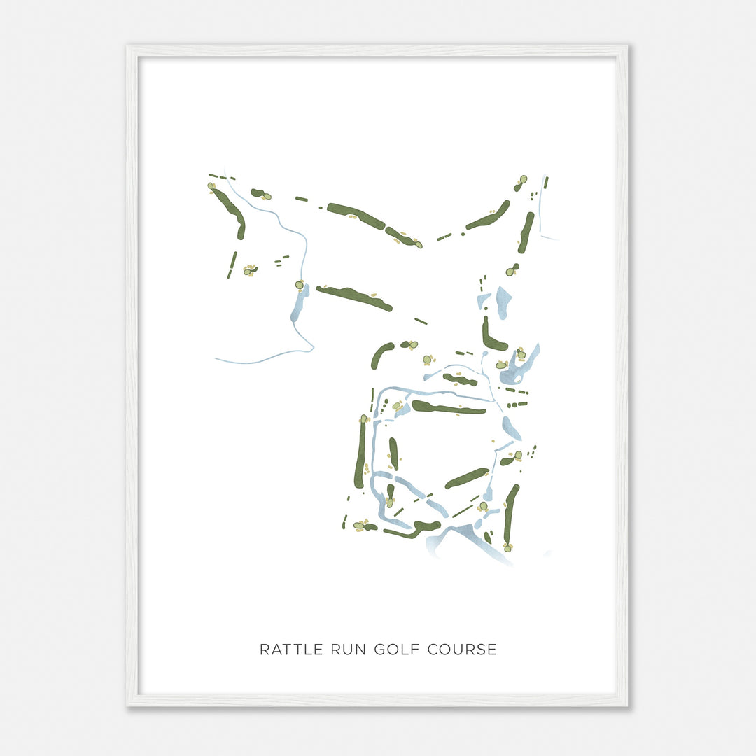 Print of Rattle Run Golf Course Modern Map