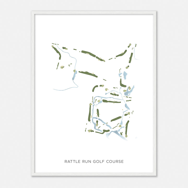 Print of Rattle Run Golf Course Modern Map