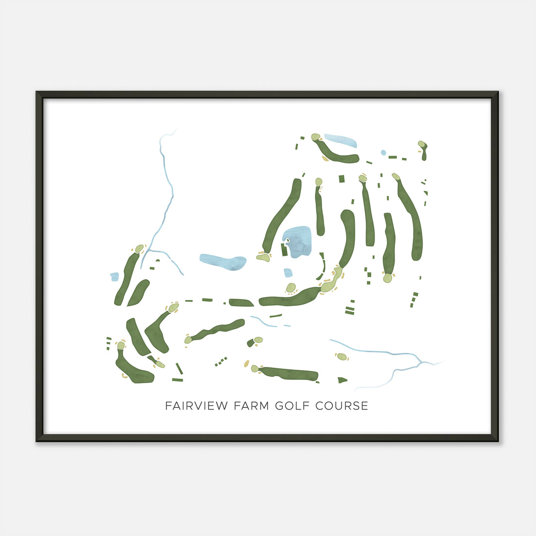 Print of Fairview Farm Golf Course Modern Map
