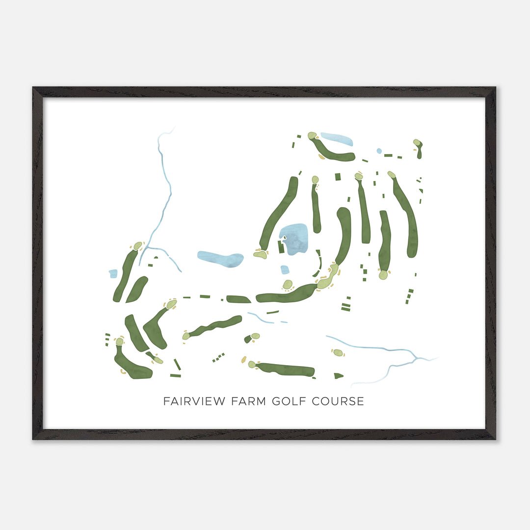 Print of Fairview Farm Golf Course Modern Map