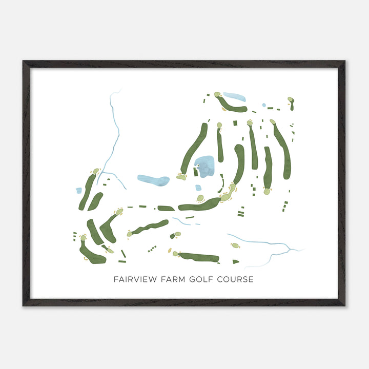 Print of Fairview Farm Golf Course Modern Map