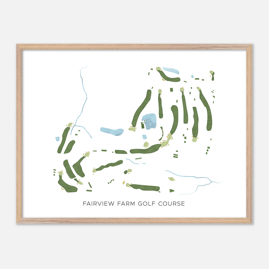 Print of Fairview Farm Golf Course Modern Map