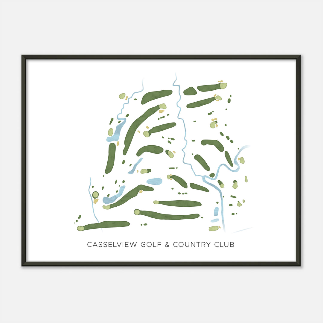 Print of Casselview Golf &amp; Country Club Modern Map