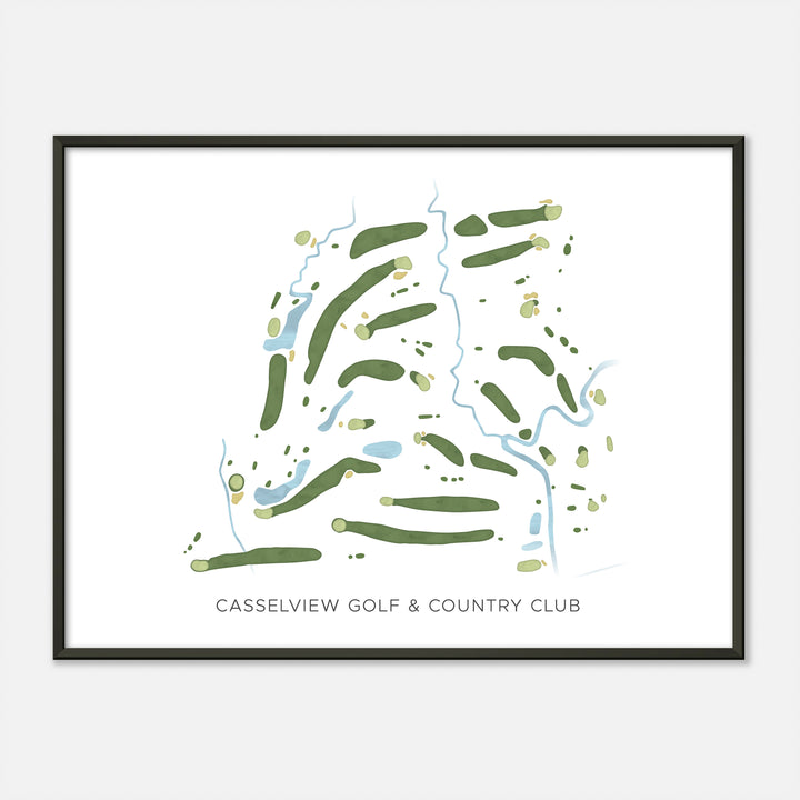 Print of Casselview Golf &amp; Country Club Modern Map