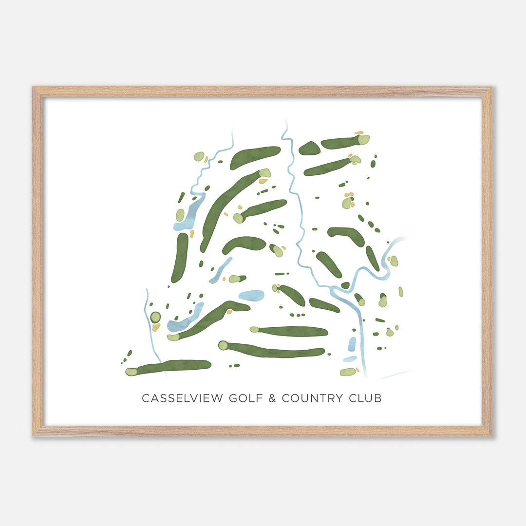 Print of Casselview Golf &amp; Country Club Modern Map