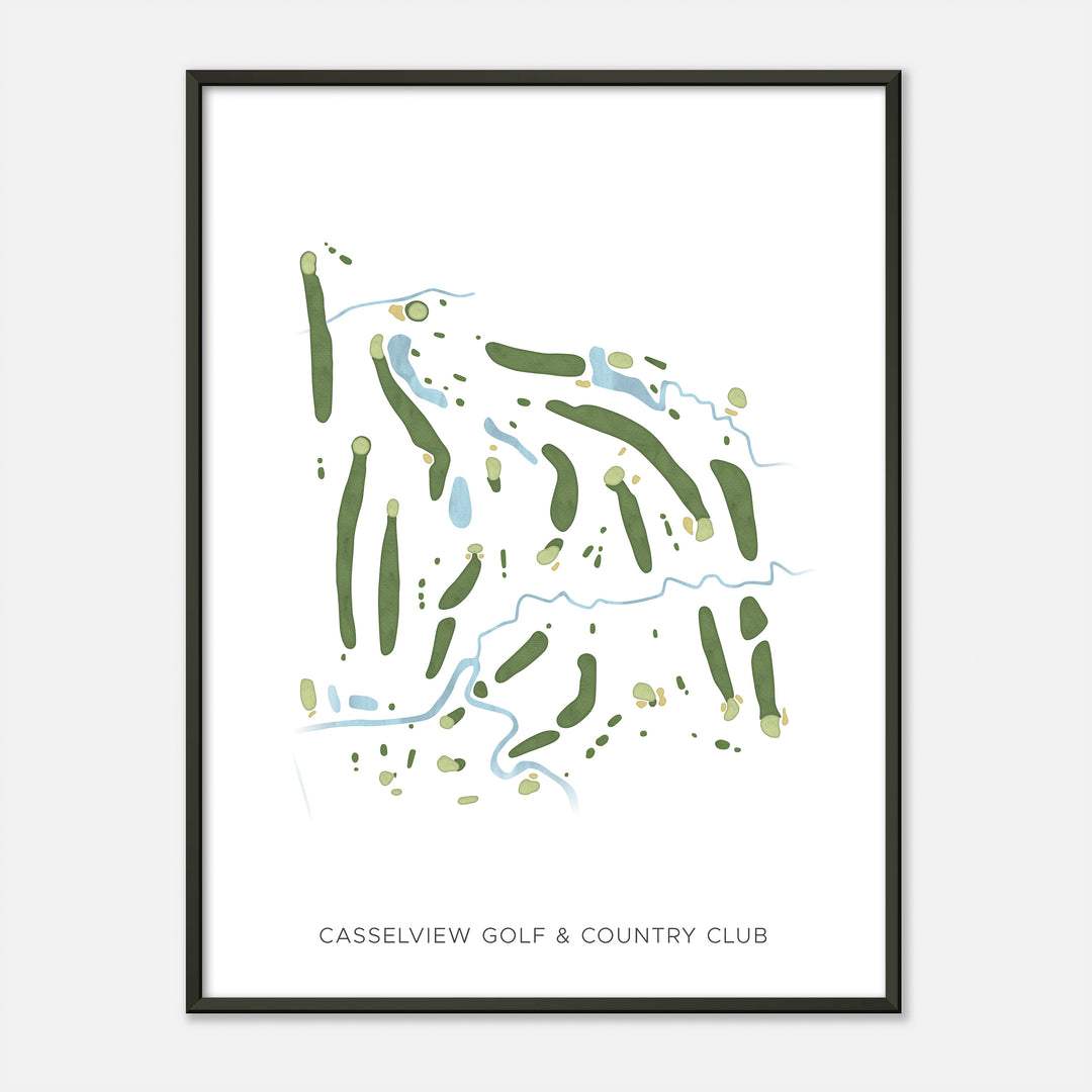 Print of Casselview Golf &amp; Country Club Modern Map