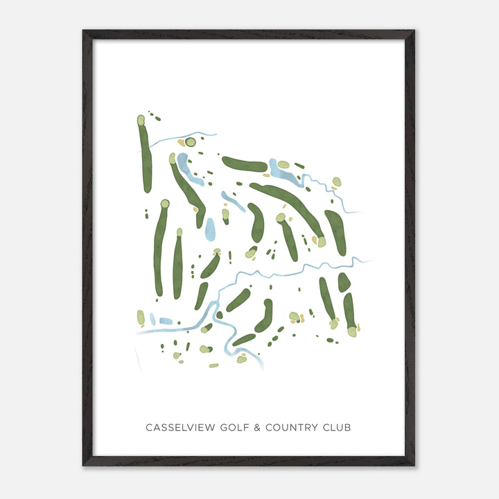 Print of Casselview Golf &amp; Country Club Modern Map