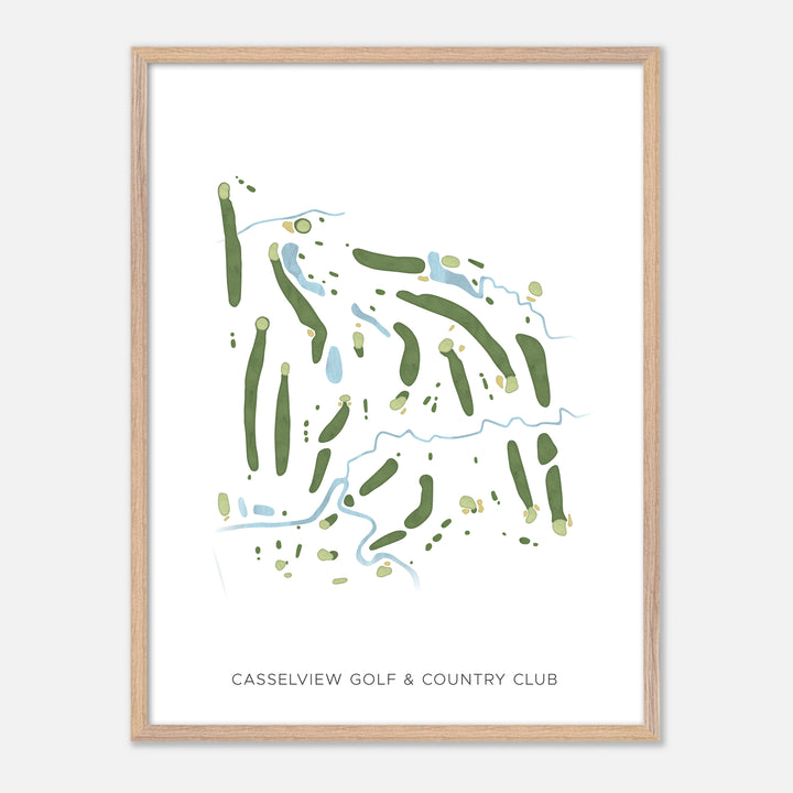 Print of Casselview Golf &amp; Country Club Modern Map