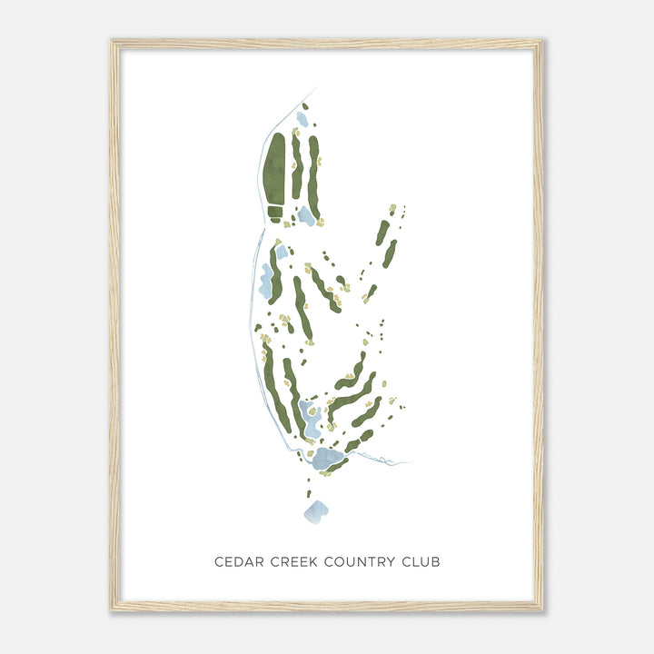 Print of Cedar Creek Country Club Modern Map