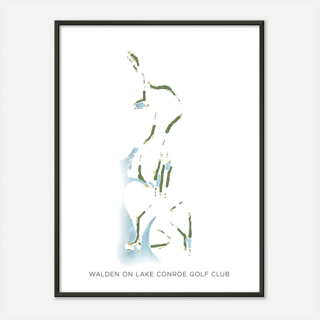 Print of Walden On Lake Conroe Golf Club Modern Map