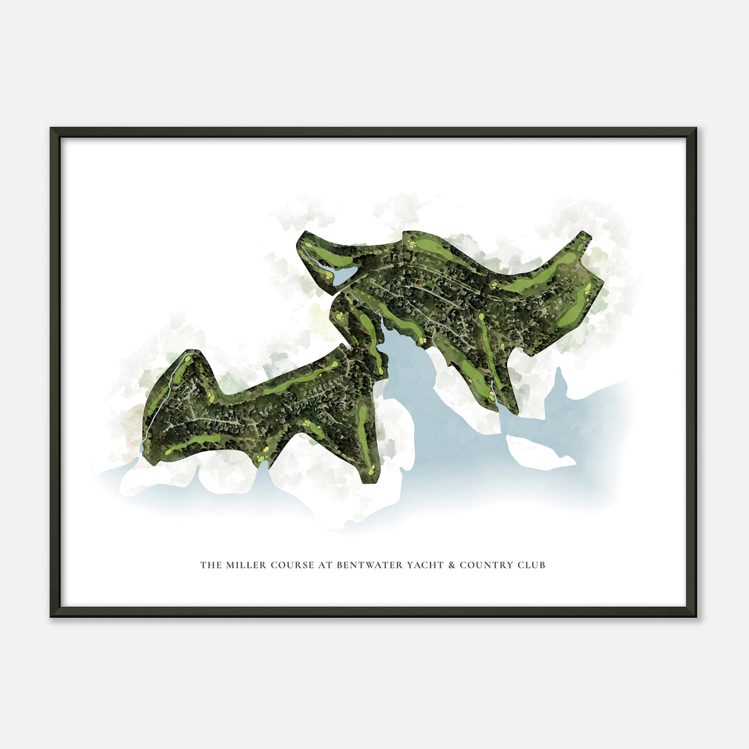 Print of The Miller Course At Bentwater Yacht &amp; Country Club Classic Map