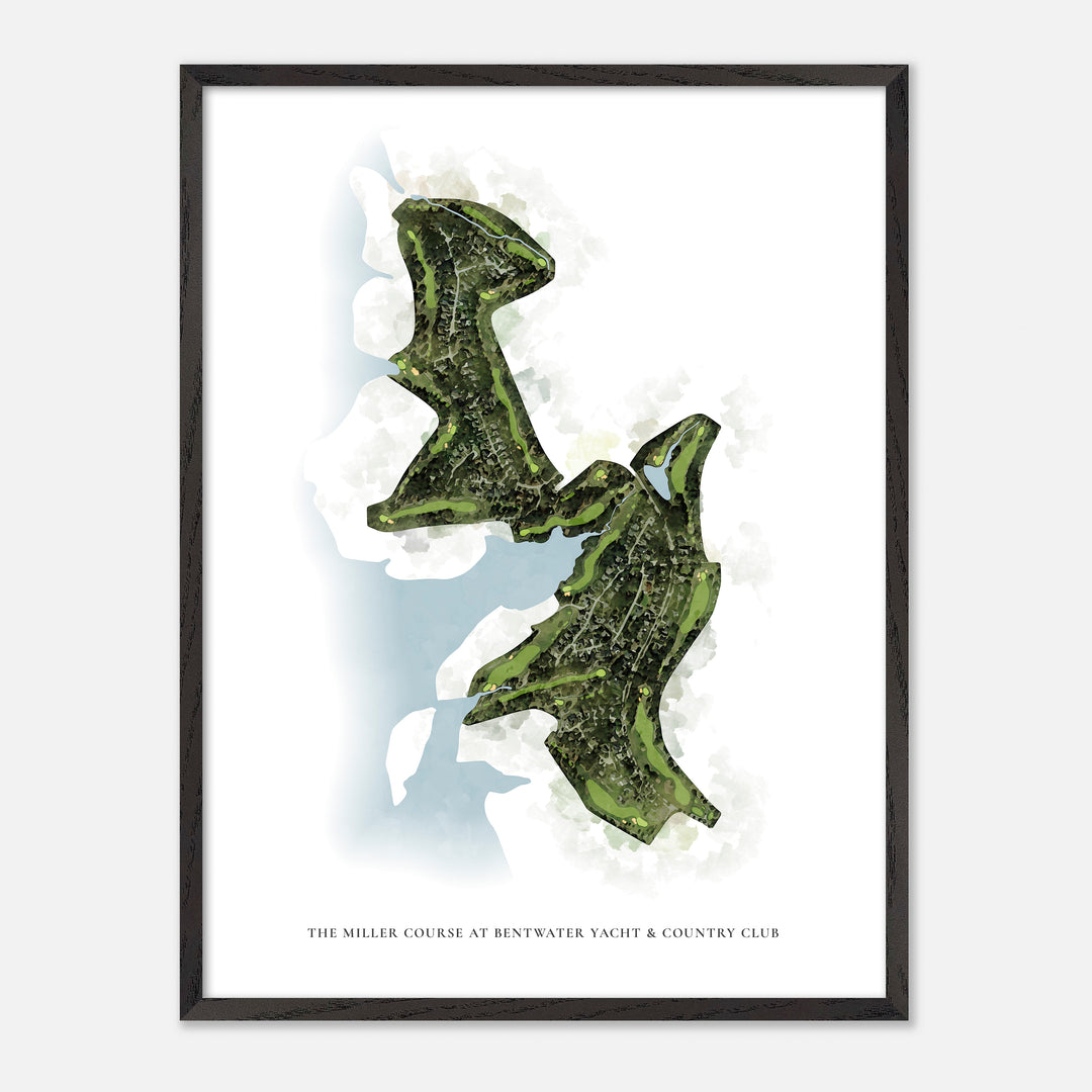 Print of The Miller Course At Bentwater Yacht &amp; Country Club Classic Map