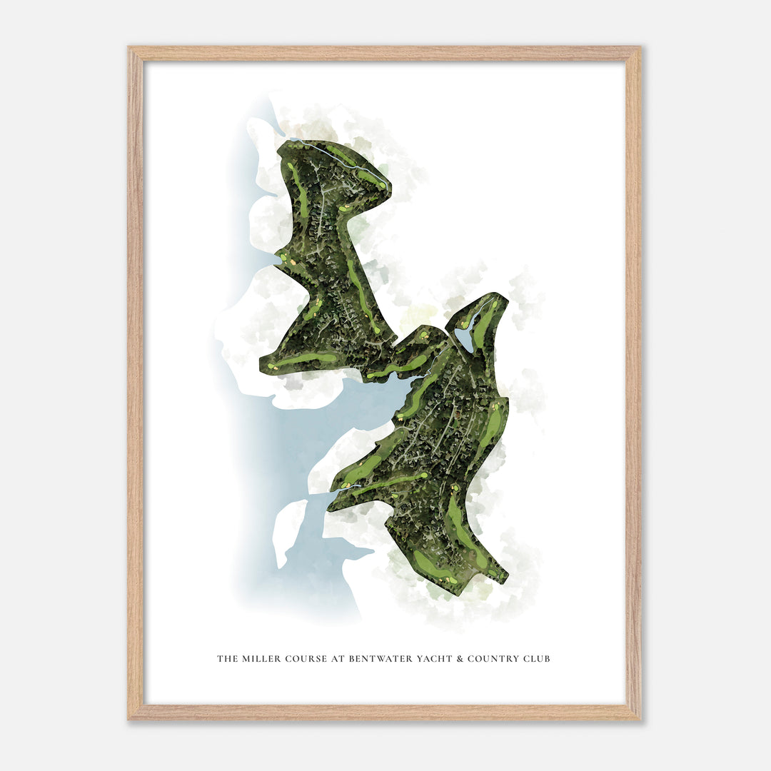 Print of The Miller Course At Bentwater Yacht &amp; Country Club Classic Map