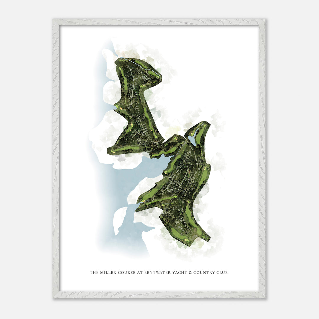 Print of The Miller Course At Bentwater Yacht &amp; Country Club Classic Map