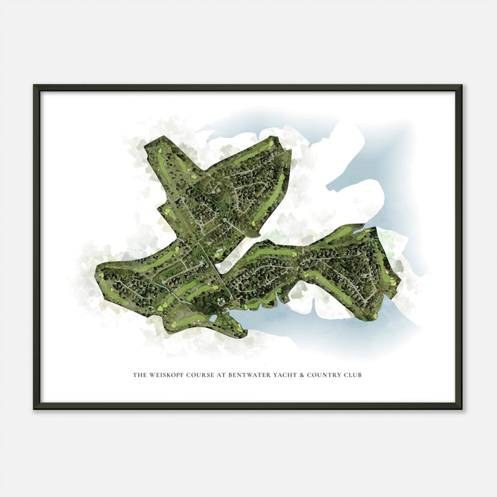 Print of The Weiskopf Course At Bentwater Yacht &amp; Country Club Classic Map