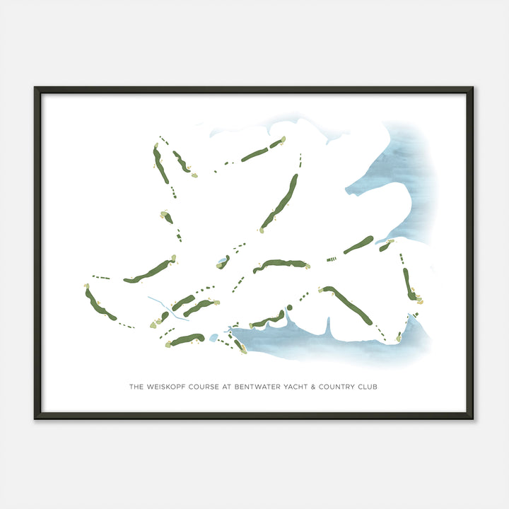Print of The Weiskopf Course At Bentwater Yacht &amp; Country Club Modern Map