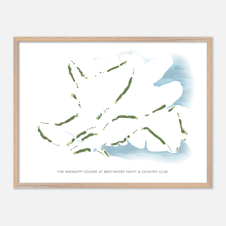 Print of The Weiskopf Course At Bentwater Yacht &amp; Country Club Modern Map