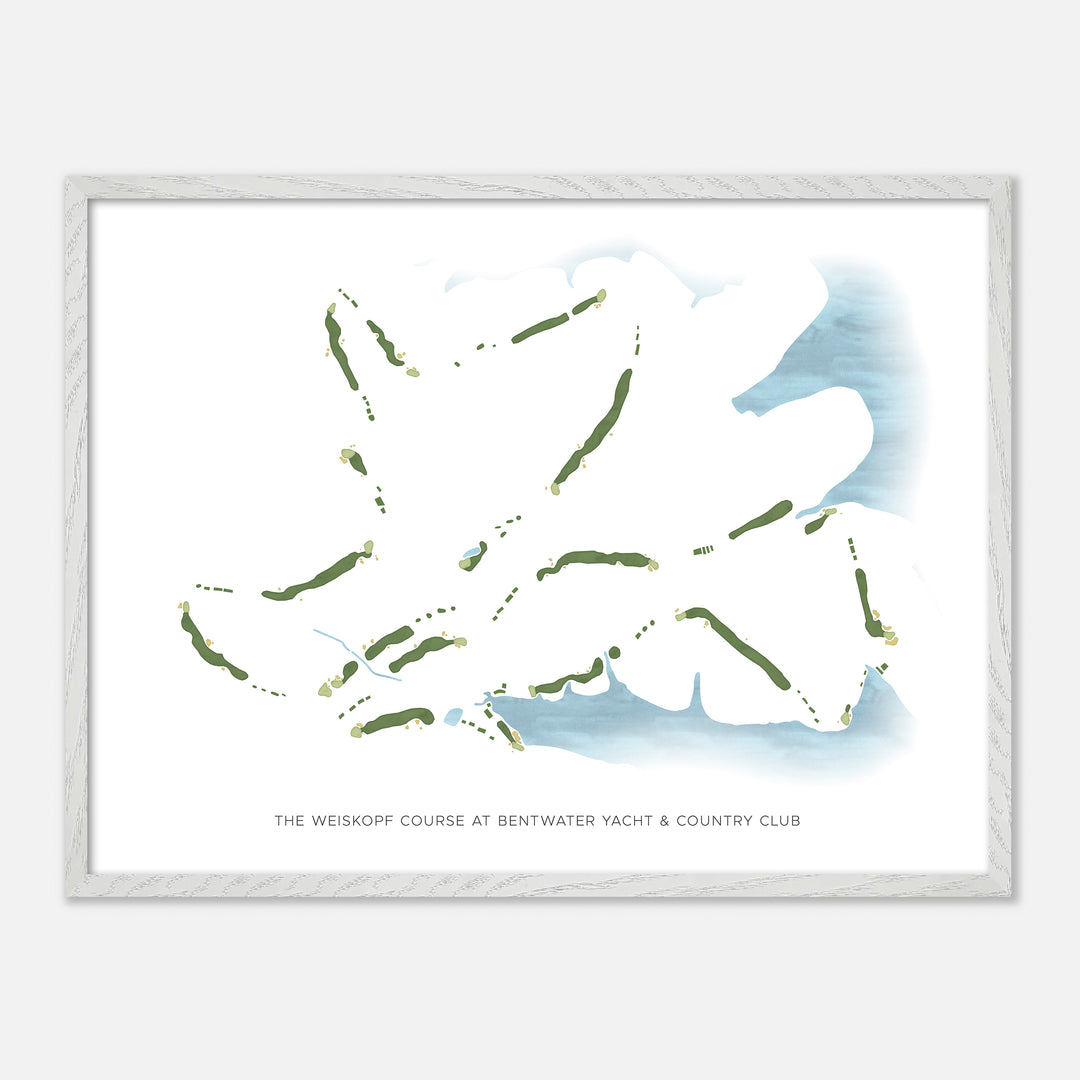 Print of The Weiskopf Course At Bentwater Yacht &amp; Country Club Modern Map