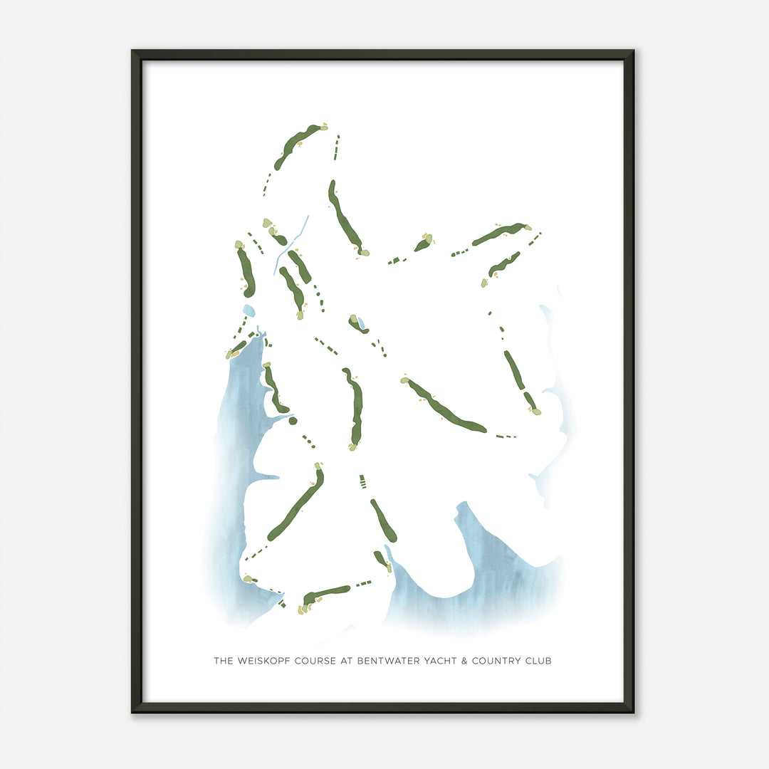 Print of The Weiskopf Course At Bentwater Yacht &amp; Country Club Modern Map