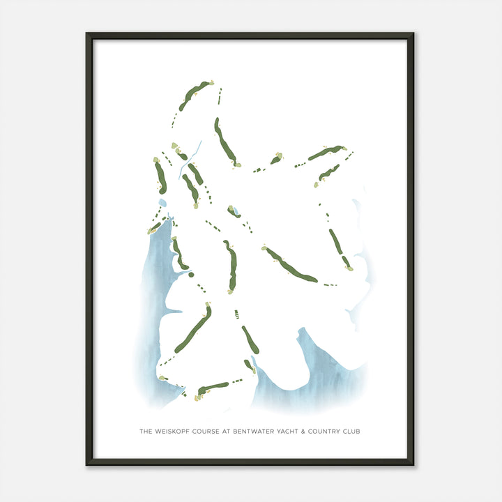 Print of The Weiskopf Course At Bentwater Yacht &amp; Country Club Modern Map